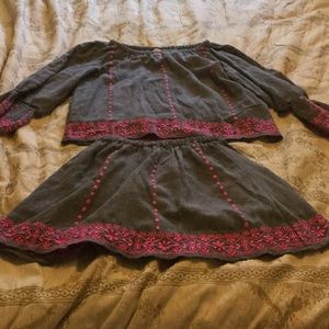 Peek two piece shirt and skirt